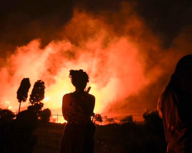 Wildfire near Preveli on the island of Crete 30 July 2026